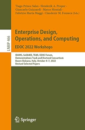enterprise design operations and computing edoc 2022 workshops idams soea4ee tear edoc forum demonstrations