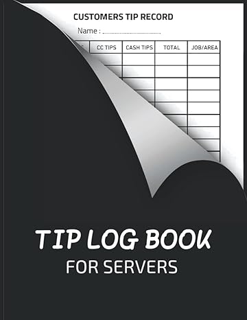 tip log book for servers a easy waiter tip tracker book for servers tips log book for tracking daily customer