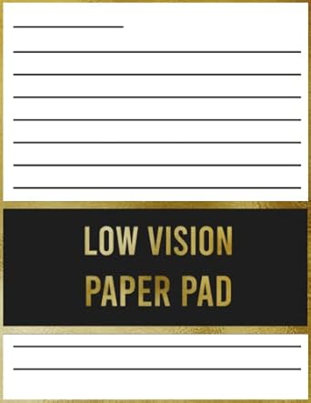 low vision paper pad wide ruled lined writing paper notebook journal notepad book with black bold lines gift