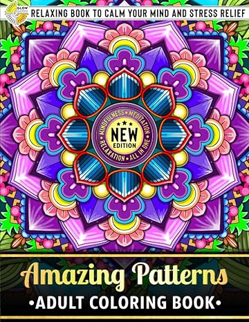 amazing patterns adult coloring book over 50 printed designs of beautiful pattern relaxing book to calm your
