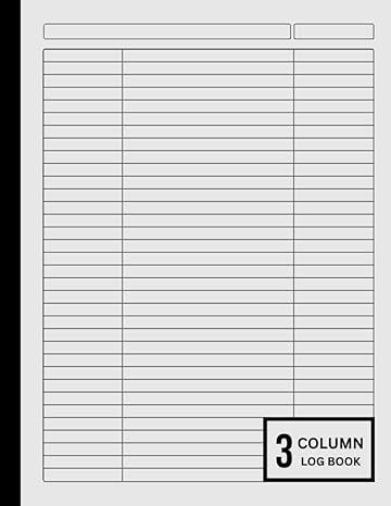 customizable log book 3 column three columns logbook to track daily activity time inventory and equipment
