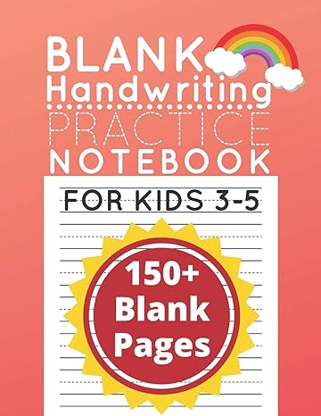 blank handwriting practice paper notebook 150+ writing pages with dotted lined sheets for alphabet and number