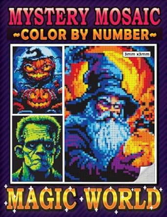 mystery mosaic color by number magic world halloween pixel art coloring book color quest extreme challenges