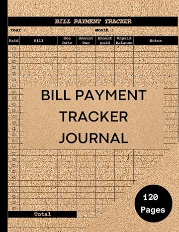 bill payment tracker journal monthly bill payment tracker and ledger log book for budgeting financial simple
