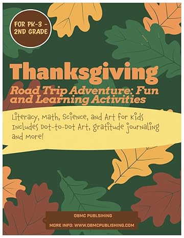 thanksgiving road trip adventure fun and leaning activities literacy math science and art for kids includes