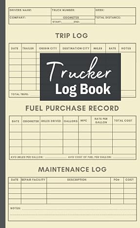 trucker log book pocket size 4x6 5 inches log book 120 pages track trip fuel and maintenance records/for