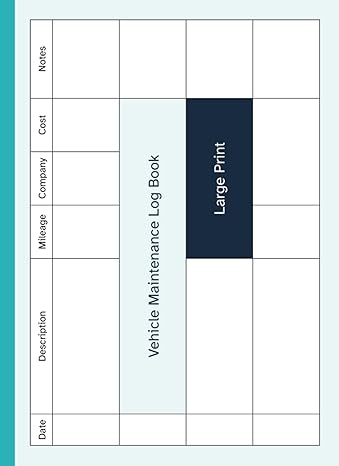 vehicle maintenance log book large print repair and service logbook / car / truck / motorcycle big format /