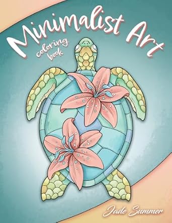 minimalist art adult coloring book for women and teens with easy boho designs for stress relief and