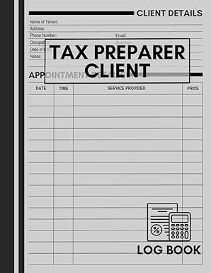 tax preparer client log book cute gift for any bookkeeper or accountant to organize and track services