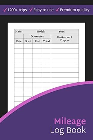 vehicle mileage log book mileage tracker for taxes car gas miles journal date start end and destination 1st