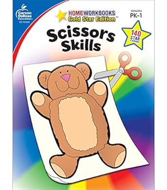 carson dellosa scissor skills activity book for kids ages 3 5 colorful animals shapes and line formation cut