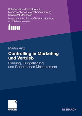 controlling in marketing und vertrieb planung budgetierung und performance measurement universit t mannheim