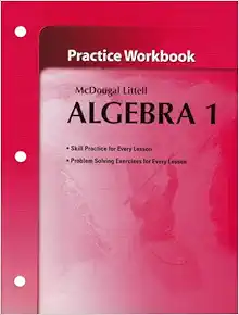 holt mcdougal larson algebra 1 practice workbook student edition mcdougal littel 0618736948, 9780618736942