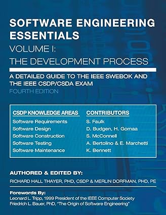 software engineering essentials volume i the development process 4th edition dr. richard hall thayer, dr.