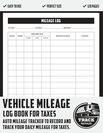 vehicle mileage log book for taxes auto mileage tracker to record and track your daily mileage for taxes auto