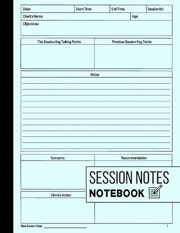 session notes notebook log book for therapists counselors and coaches to help them plan for organize and