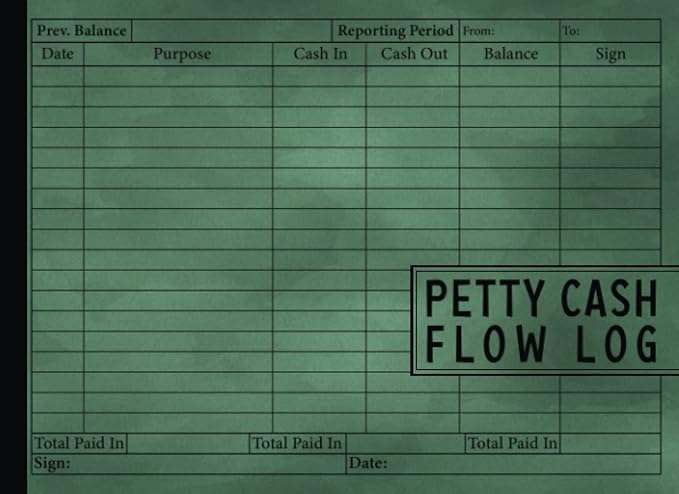 daily petty cash flow log book texture green grunge vintage paper cover design ledger book cash flow log