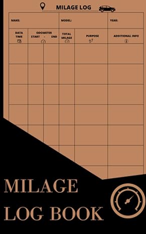 milage log book vehicle mileage journal for taxes or business / automotive daily tracking miles record book /