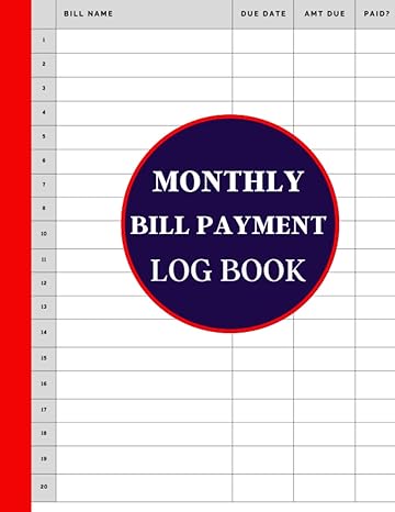 monthly bill payment log book monthly bill payment organizer log book bill tracker notebook monthly bill