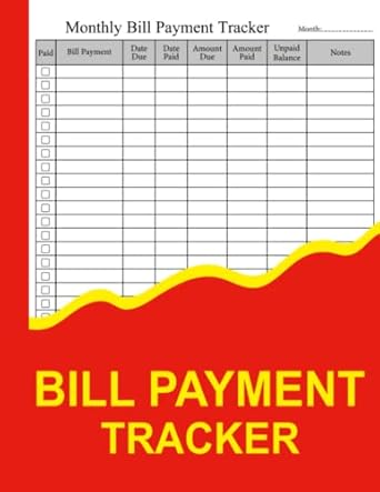 bill payment tracker monthly bill planner and organizer notebook to record expenses and budget management