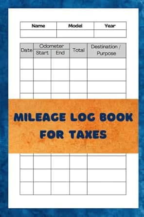 mileage log book for taxes vehicle mileage for business or personal taxes odometer tracker log book 1st