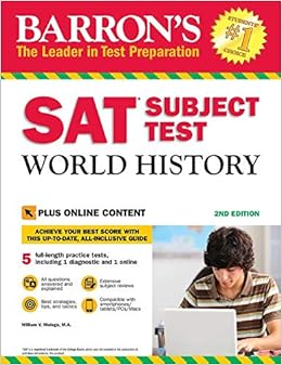 barrons sat subject test world history 2nd edition with bonus online tests 2nd edition william melega m.ed.