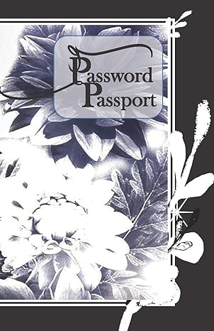 passport password internet address password keeper logbook petals butter fly black white customize page
