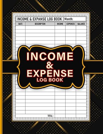income and expense log book income and expense tracker for small business with black and gold diamond