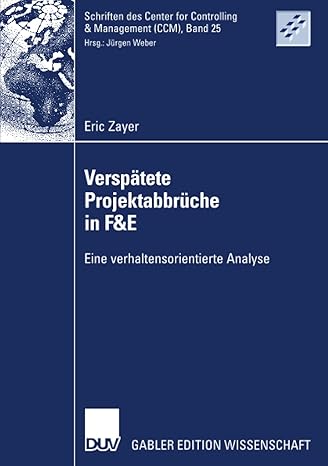 versp tete projektabbr che in fande eine verhaltensorientierte analyse 25 2007 edition eric zayer, prof. dr.
