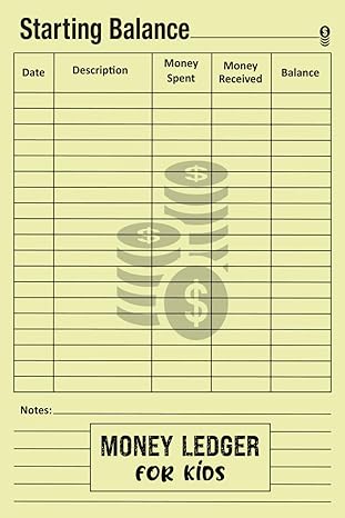 money ledger for kids 5 column my money log book kid allowance saving and financial tracker write down their