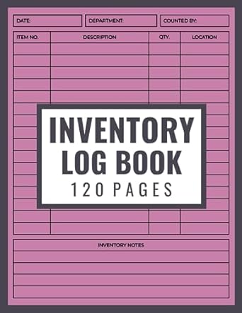 inventory log book 120 pages matte finish daily inventory organization book simple inventory tracker