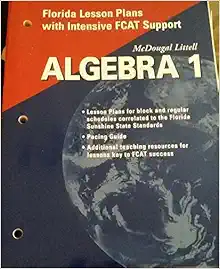 mcdougal littell high school math florida algebra 1 lesson plans 9th edition mcdougal littel 0618420630,
