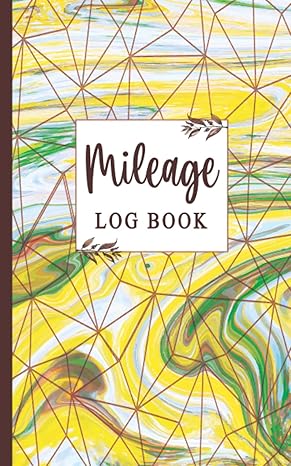 mileage log book mileage record book to record and track your daily mileage for taxes marble floral leaves