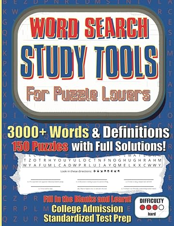 word search study tools for puzzle lovers 3000+ test words and definitions 150 word searches for college and