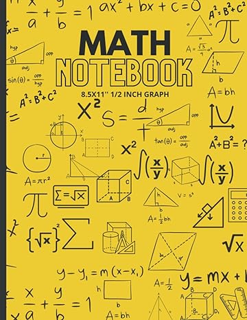 math notebook math journal for elementary kids 1/2 inch squares grid paper notebook for math and science
