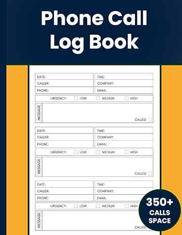 phone call log book the ultimate companion for call efficiency / voicemail notebook for office with 300+
