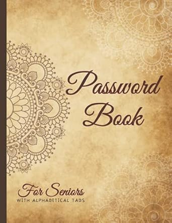 password book with alphabetical tabs beautiful password keeper book with mandala vintage old brown paper