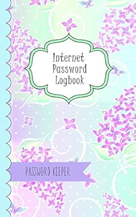 internet password logbook lavender lilac internet password keeper logbook organizer password keeper 50 pages