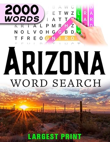 arizona state word search book word find book for adults seniors and teens large print gift brain training