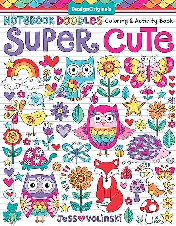 notebook doodles super cute coloring and activity book 32 adorable animal designs beginner friendly relaxing