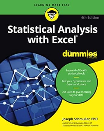 statistical analysis with excel for dummies 4th edition joseph schmuller 1119271150, 978-1119271154