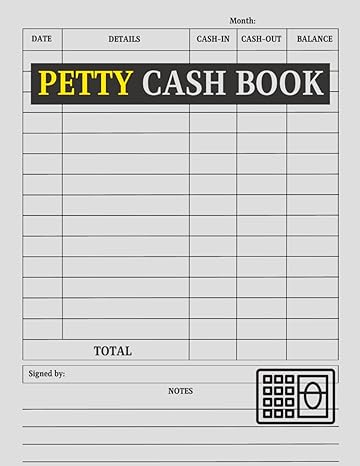 petty cash book cute column payment tracking receipt log book for small businesses and offices to track cash