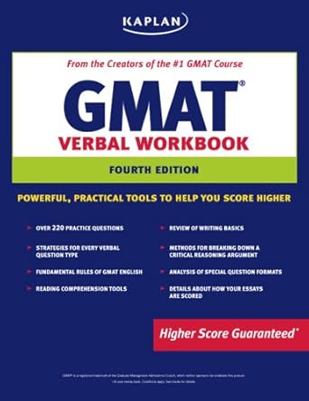 kaplan gmat verbal workbook 4th edition . kaplan 1419551418, 978-1419551413