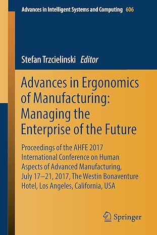 advances in ergonomics of manufacturing managing the enterprise of the future proceedings of the ahfe 2017