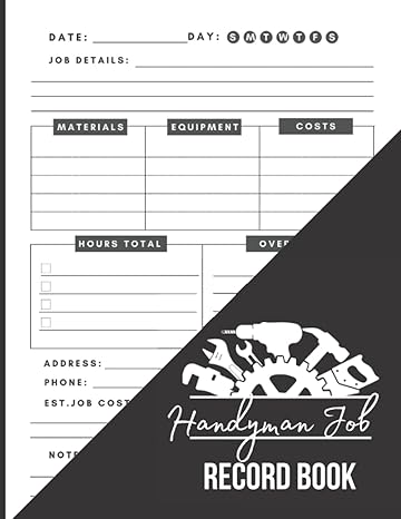 handyman job record book job details log book for handymen invoice form self employed and small businesses