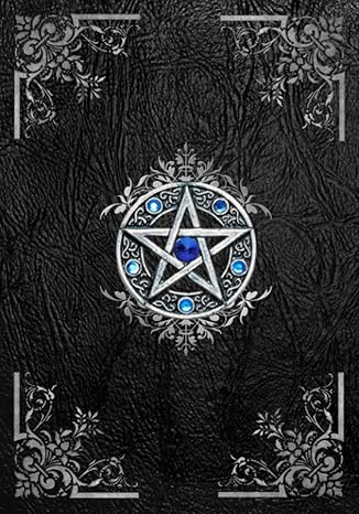 book of shadows blank lined notebook empty grimoire journal for women and men pentagram black cover witch