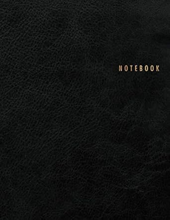notebook black leather notebook softcover with gold lettering 150 college ruled pages 8 5 x 11 a4 size 1st