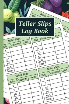 teller slips log book daily cash breakdown expenses budgeting tracker sheet gift for cashier bank tellers and