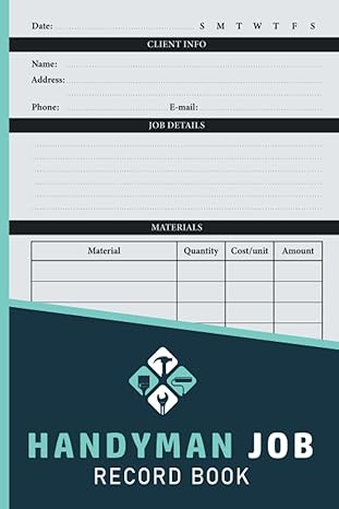 handyman job record book task tracker and job details log book for self employed and small businesses 1st