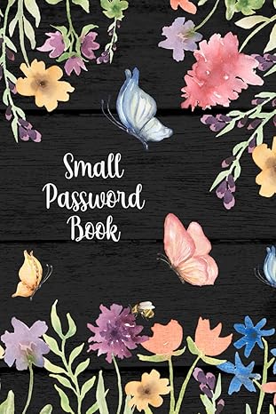small password book personal internet password organizer pocket size with an alphabetical index butterfly